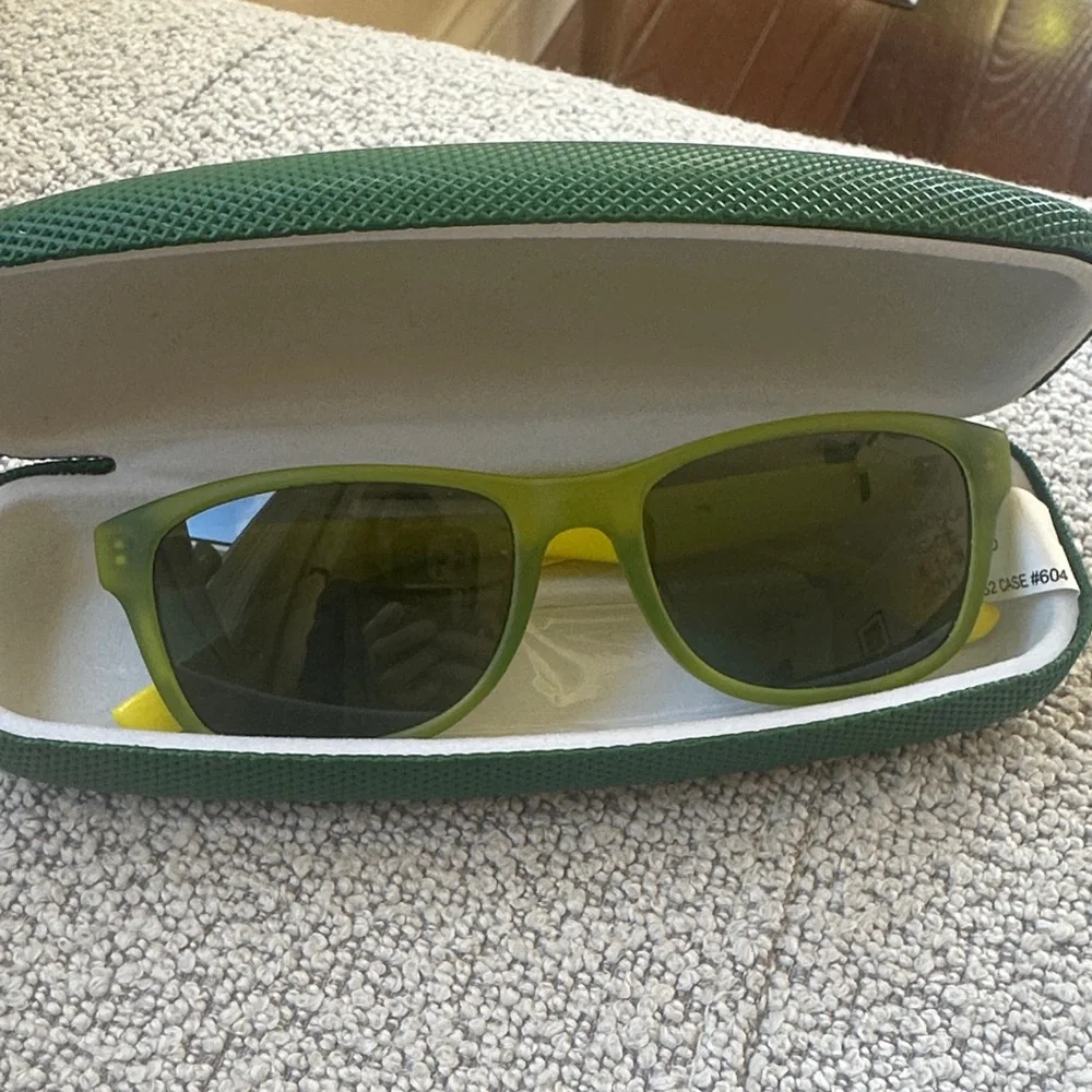 Lacoste Yellow and Green KIDS Sunglasses with Case
